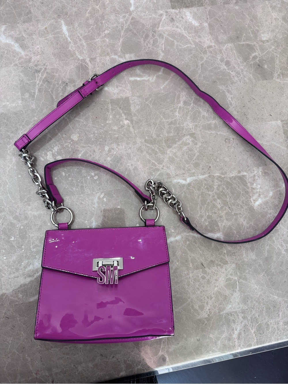 Steve Madden Bsmall Mulberry Patent Leather Crossbody Bag